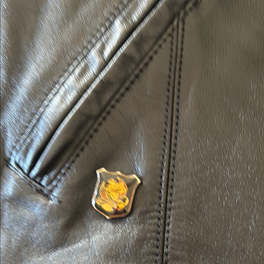 Black Leather Button-Up Jacket - image 5